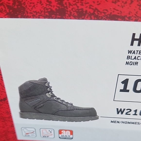 Wolverine Wedge Hellcat 6" Black High-Top Work Boots with Rugged Sole 10.5 - Picture 4 of 5